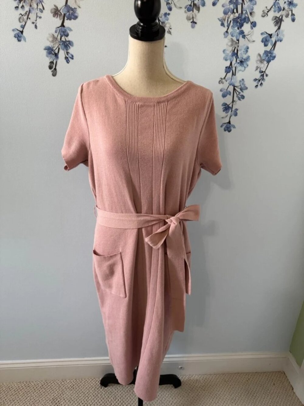 Torrid Dusty Rose Short Sleeve Tie-Waist Dress – 2X
